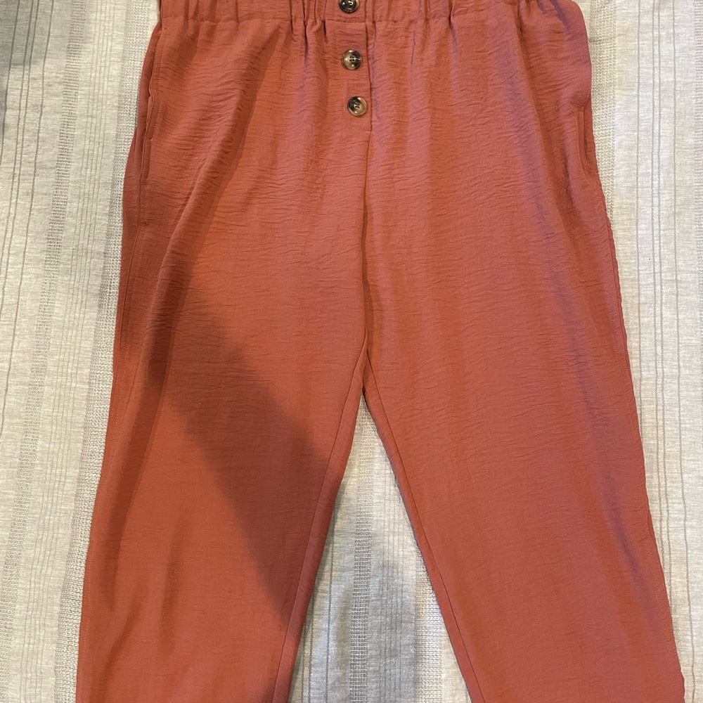 Rust Button-Up Pants by One